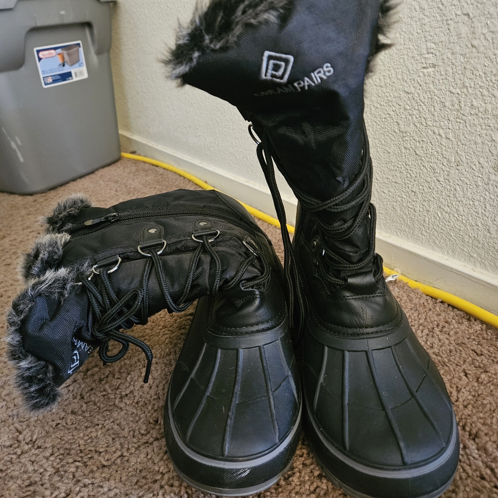 Dream Pairs Black Textured Fabric